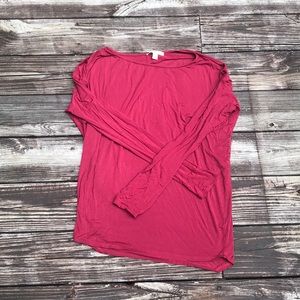 Wine Piko Styles Long Sleeve Top
